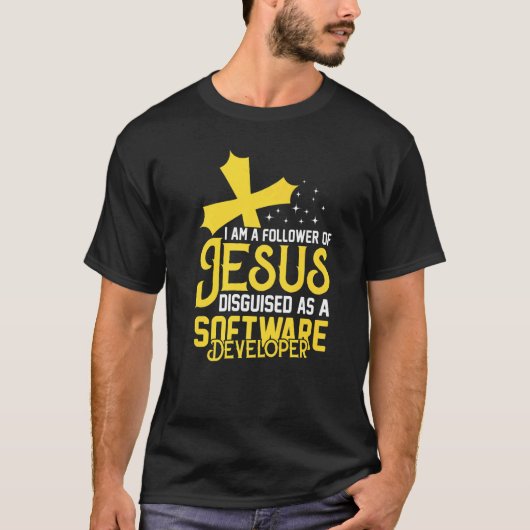 T-shirt Christian Jesus Follower Software Developer Premiu (Devant)