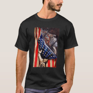 T-shirt Christian Jésus Lion De Juda Drapeau Américain Pat
