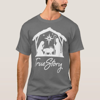 T-shirt Christian Jesus Vrai Histoire Nativité Joyeux Noël