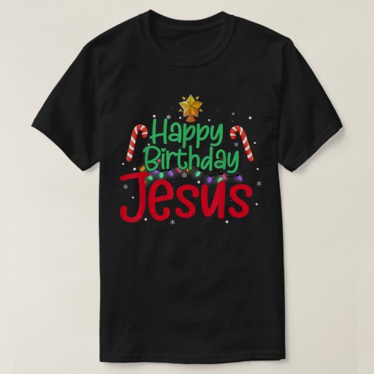T-shirt Christian Joyeux Noël Joyeux Anniversaire Jésus Fi (Design devant)