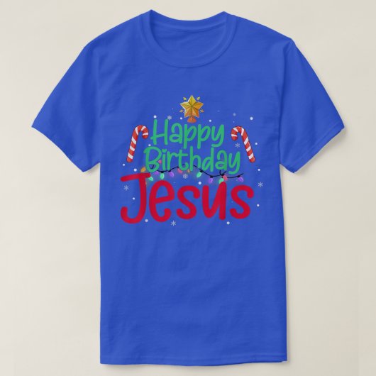 T-shirt Christian Joyeux Noël Joyeux Anniversaire Jésus Fi (Design devant)