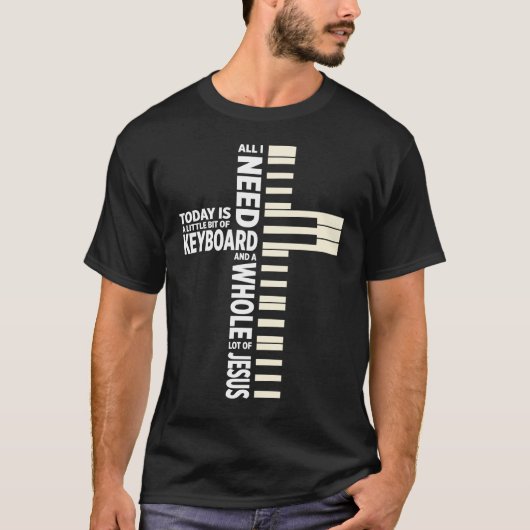 T-shirt Christian Keyboard Musician Jesus Lover Band (Devant)
