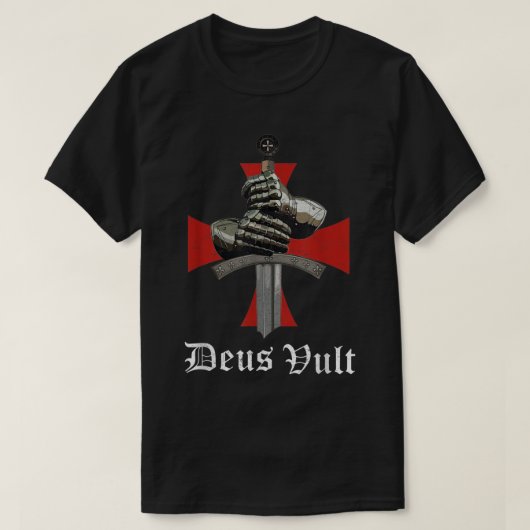 T-shirt Christian Knight Templier Croiseur Arme Armor Deus (Design devant)