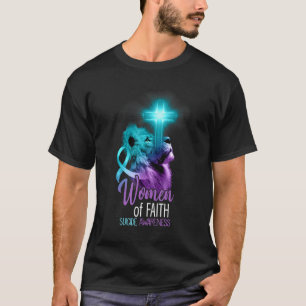 T-shirt Christian Lion Cross Women of Faith Suicide