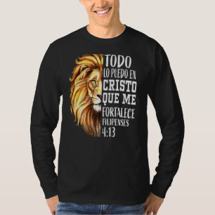 T-shirt Christian Men Espagnol Lion Judah Graphisme Sur Le