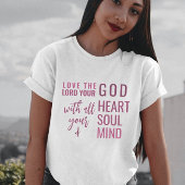 T-shirt Christian Modern Pink Script verset de la Bible