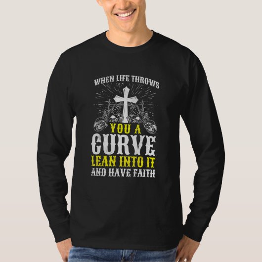 T-shirt Christian Motorcycle Vie Vous Jette Une Courbe (Devant)