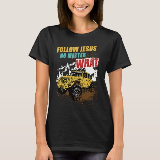 T-shirt Christian Off Roader Inspiration Suivez Jésus No M (Devant)