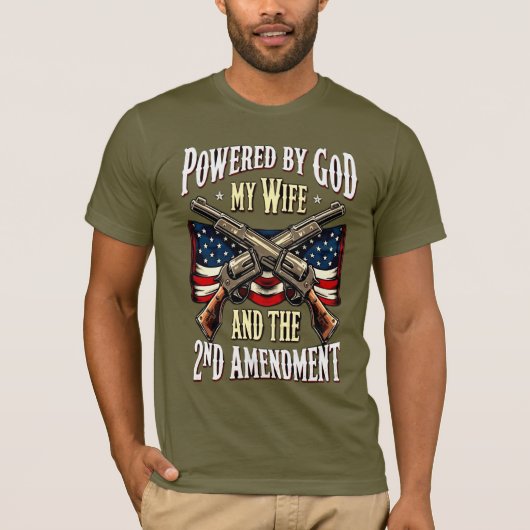 T-shirt Christian Patriotic God Wife 2nd Amendment (Devant)