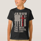 T-shirt Christian Patriotique Jésus Chemin Vérité Vie Amér (Devant)