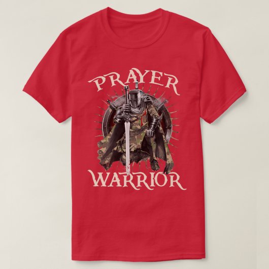 T-shirt Christian Prayer Warrior Green Camo Cross Religiou (Design devant)