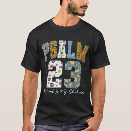 T-shirt Christian Psalm 23 Retro The Lord Is My Shepherd B (Devant)