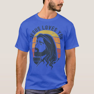 T-shirt Christian Retro Jésus vous aime Dieu garde son bal