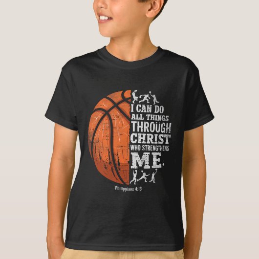T-shirt Christian Sketll I Can Do All Things Religious Fai (Devant)