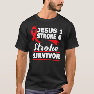 T-shirt Christian Stroke Survivor Awareness Red Ribbon Bra