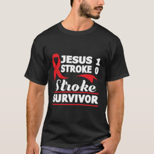 T-shirt Christian Stroke Survivor Awareness Red Ribbon Bra