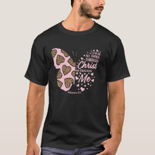 T-shirt Christian Valentines Jour Papillon Cheetah Imprime