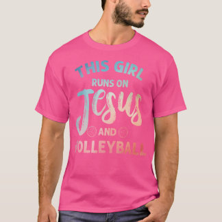 T-shirt Christian Volleyball Art Pour Filles Femmes Volley