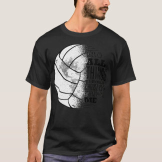 T-shirt Christian Volleyball Tee I Can Do All Things Scrip