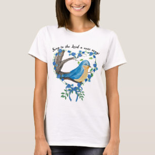 T-shirt Christian Watercolor Bluebird