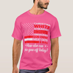 T-shirt Christian White droite conservateur Unvaxxxxed Gun