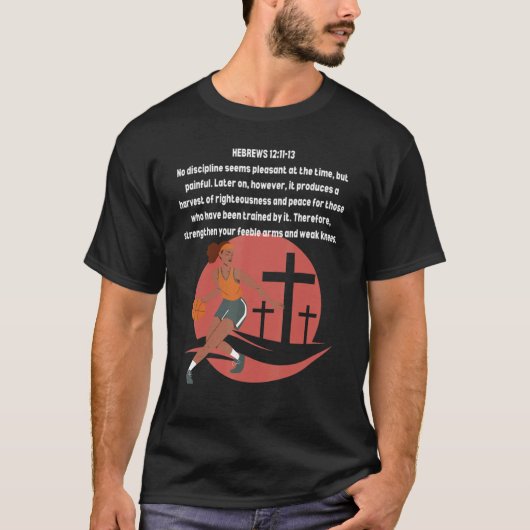 T-shirt Christian Women Girl Basketball Bible Scripture Ve (Devant)