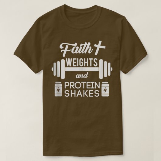 T-shirt Christian Workit Faith Weigths Protein Shakes (Design devant)