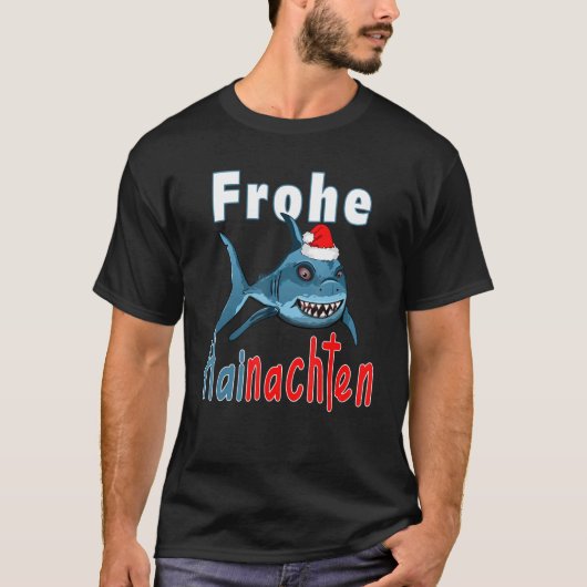 T-shirt Christmas 2022 Merry Hainachten Santa Shark (Devant)