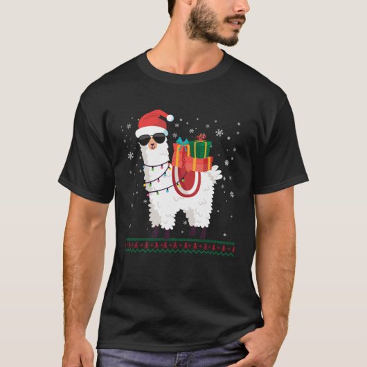 T-shirt Christmas Alpaca Llama Ugly Christmas (Devant)