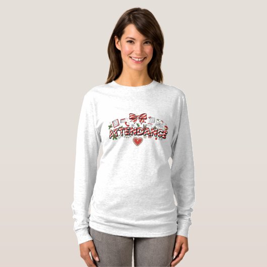 T-shirt Christmas Attendance Long Sleeve (Devant entier)