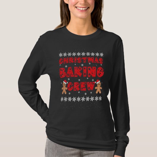 T-shirt Christmas Baking Crew Gingerbread Men With Xmas Ha (Devant)