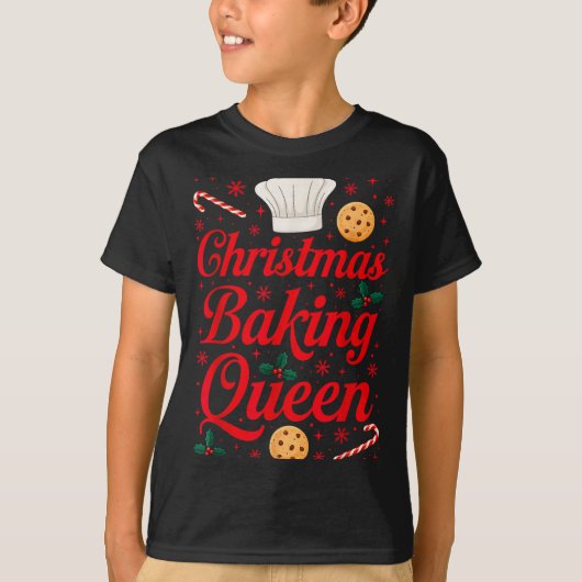 T-shirt Christmas Baking Queen Funny Xmas Cookie Lover Wom (Devant)