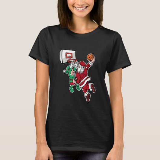 T-shirt Christmas Basketball Player Santa Dunk Xmas (Devant)