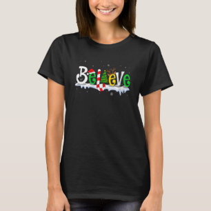 T-shirt Christmas Believe Team Père Noël Elf Reindeer Boys