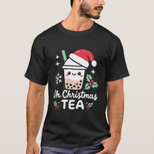 T-shirt Christmas Boba Tea - Oh Christmas Tea - Funny Xmas (Devant)