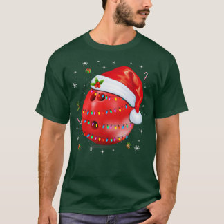 T-shirt Christmas Bowling Ball Santa Hat Xmas Boys Men Tea