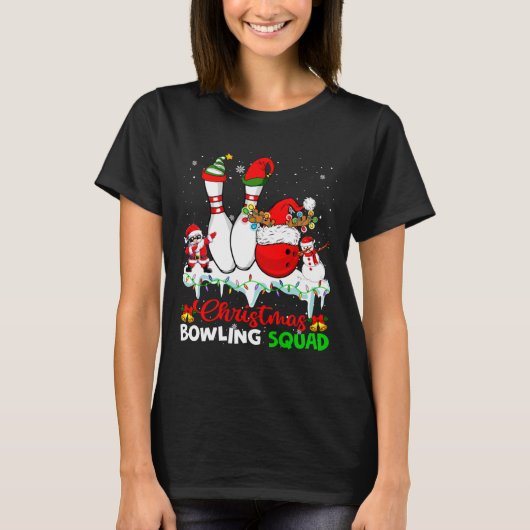 T-shirt Christmas Bowling Squad Dabbing Santa Elf Bowling  (Devant)