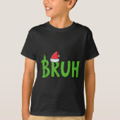 T-shirt Christmas Bruh Santa Hat Funny Xmas Meme Humor Men (Devant)