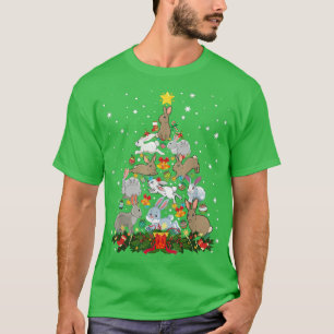 T-shirt Christmas Bunny Tree Funny Rabbit Lover Xmas Decor