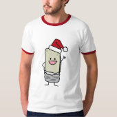 T-shirt Christmas Burrito Waving Bonjour Santa Hat (Devant)