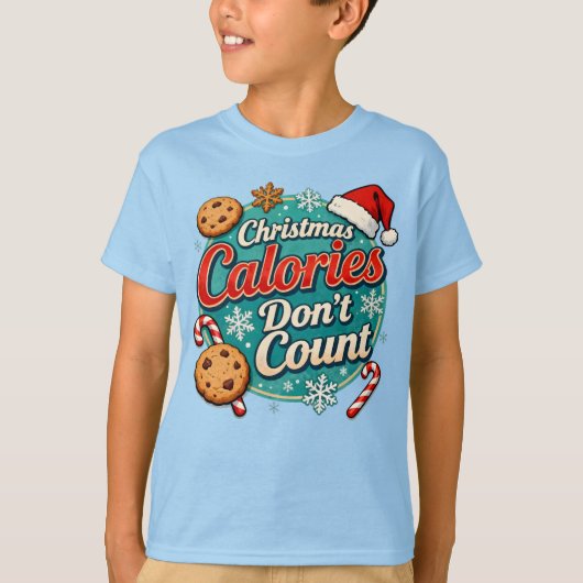 T-shirt Christmas Calories Don’t Count Funny Santa Claus (Devant)