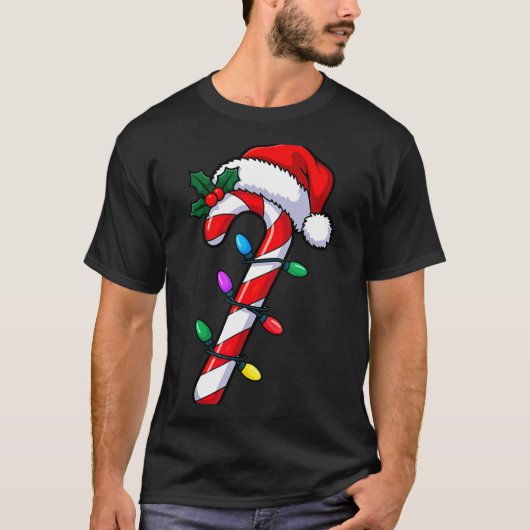 T-shirt Christmas Candy Cane Santa Xmas  (Devant)