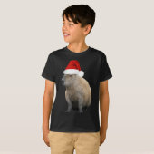 T-shirt Christmas Capybara Santa Hat (Devant entier)