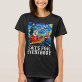 T-shirt Christmas Cat For Everybody Santa Reindeer Starry (Devant)