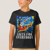 T-shirt Christmas Cat For Everybody Santa Reindeer Starry (Devant)