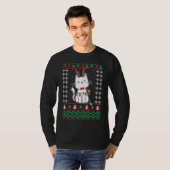 T-shirt Christmas Cat Reindeer Antlers Cute Cat Ugly Chris (Devant entier)