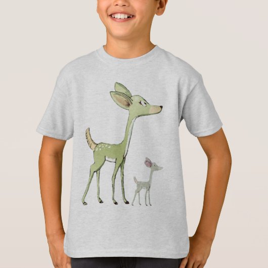 T-shirt Christmas Celebration Green Deers Holidays Cute (Devant)