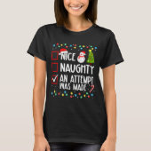 T-shirt Christmas Checklist Naughty Nice An Attempt Was Ma (Devant)