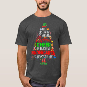 T-shirt Christmas Cheer Enseigne maternelle Père Noël Elf