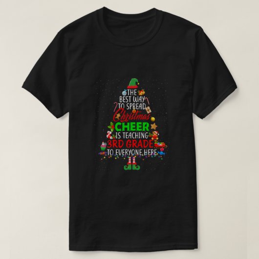 T-shirt Christmas Cheer Is Teaching 3rd Grade (Design devant)